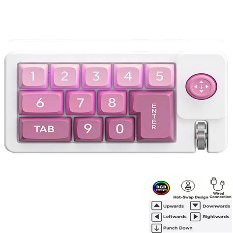 Cần điều khiển Bàn phím chơi game cơ có dây di động Full Hot Swappable Key Led Bàn phím số Đèn