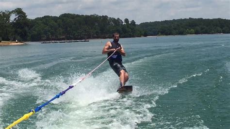 Kneeboard And Wakeboard Behind Pontoon Youtube