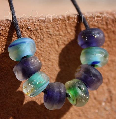 Sun Kissed Plum Sea Salt Organic Seeds Glass Lampwork Beads Lampwork