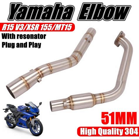 Motorcycle Elbow For Yamaha R V Xsr Mt With Catalytic Silencer