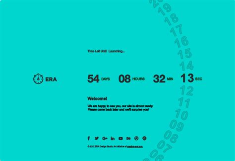 Era Animated Coming Soon Countdown Landingpage Template