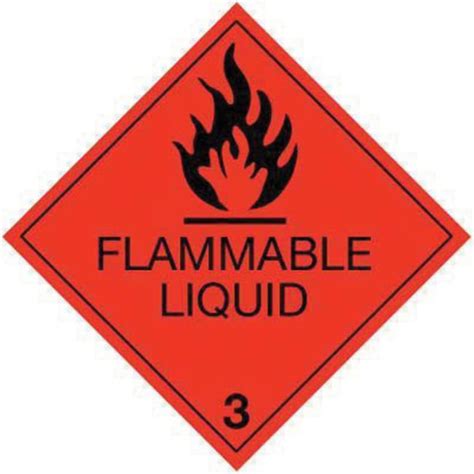 Manutan Class 3 Flammable Liquid IATA ICAO Labels 100mm X 100mm Safety