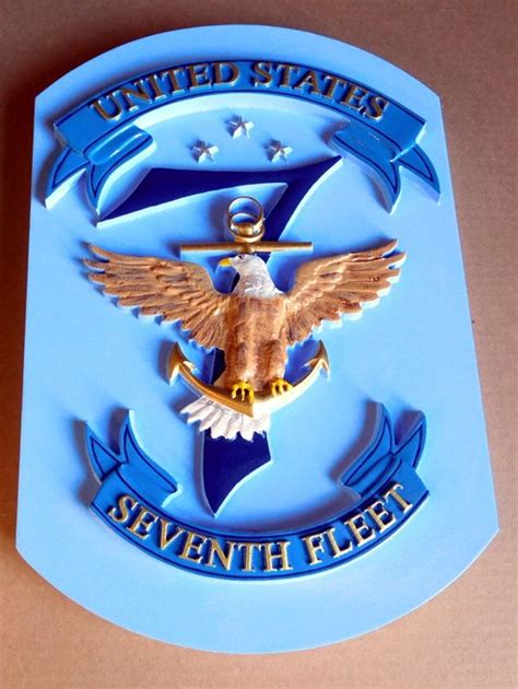 Jp Carved Plaque Of The Seal Crest Of The Us Navy S Seventh Fleet