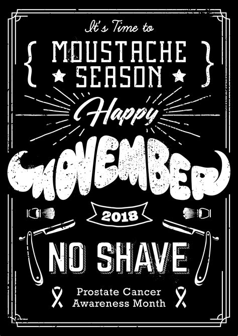 Movember Poster Vintage Design Download Free Vectors Clipart