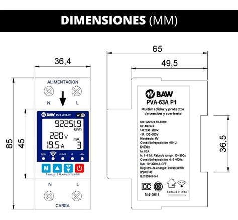 Protector Tensi N Baw Monof Sico A Din Digital Volt Amper Baw