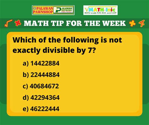 Divisibility By 7 Math Inic