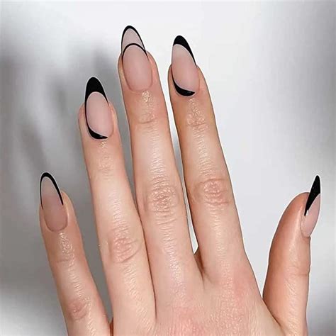 Black Acrylic Nails Pretty Acrylic Nails Pretty Nails Black And Nude