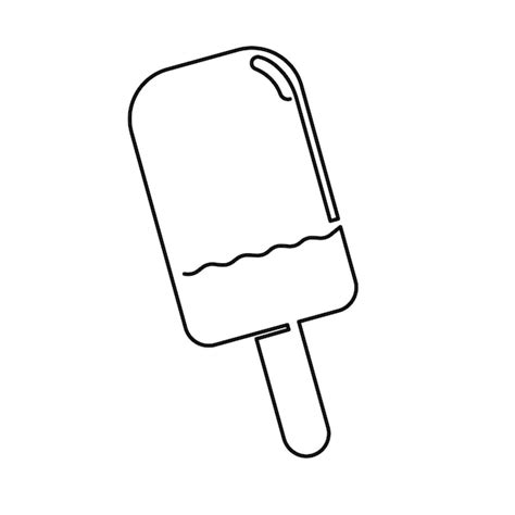 Helado Verano Dibujo De Línea Continua Polo De Hielo En Un Palo En