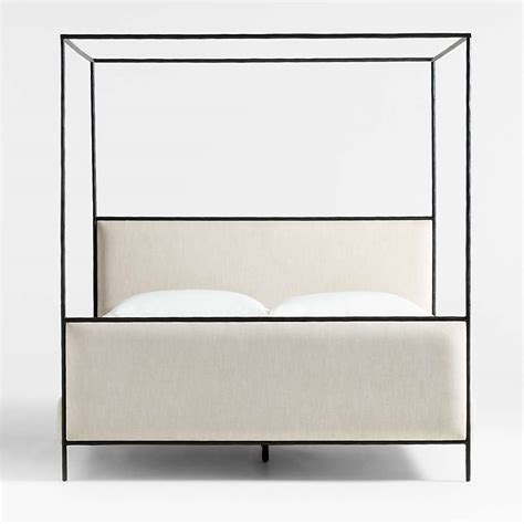 Dahlia Hand Forged Steel Framed Upholstered Canopy King Bed Crate