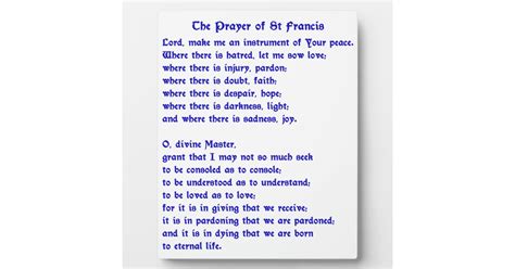 St Francis Prayer Plaque Zazzle