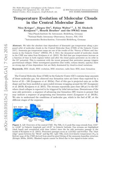 PDF Temperature Evolution Of Molecular Clouds In The Central