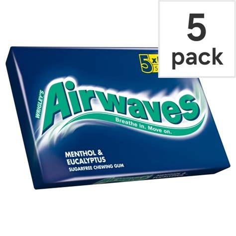 Airwaves Menthol And Eucalyptus Gum 5 Pack Tesco Groceries