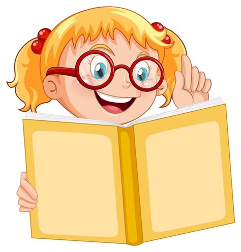 Free Vector | Little girl reading book