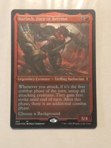 Mtg Karlach Fury Of Avernus Foil Etched Commander Legends Baldurs