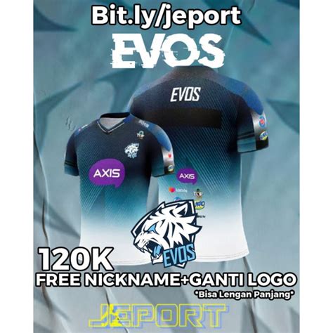 Jual Jersey Kaos Baju Gaming Esport Evos Biru Putih