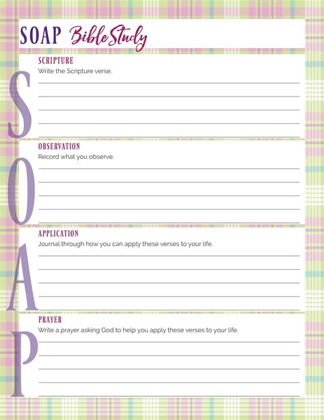 Free Printable Soap Bible Study Method Steps Antiisse