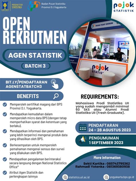 Open Rekrutmen Agen Statistik Pojok Statistik UII Periode Semester