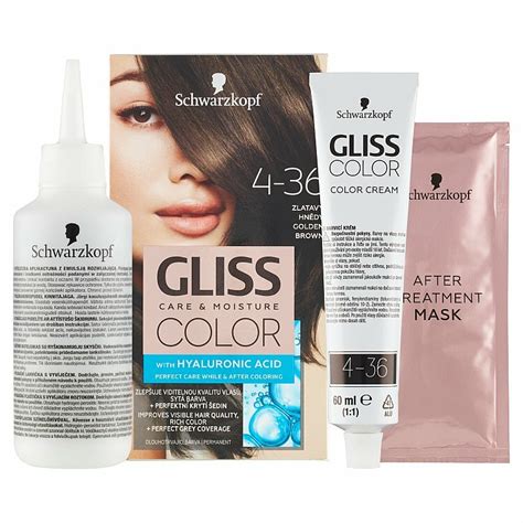 Schwarzkopf Gliss Color farba na vlasy Zlatistý Hnedý 4 36 Hnedá