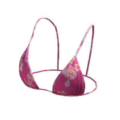 Bikini Top Pink Hawaiian Flowers String Tied Y K Roblox