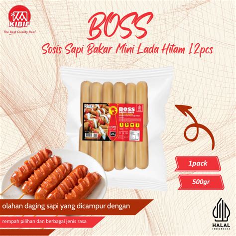 Jual BOSS Sosis Sapi Bakar Mini Lada Hitam 12 Pcs 550 Gr Shopee