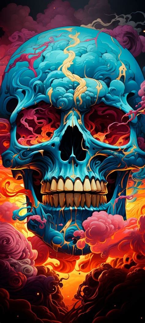 Pin By Black Wolf On Wallpapers Skull Wallpaper Skull Art Colorful