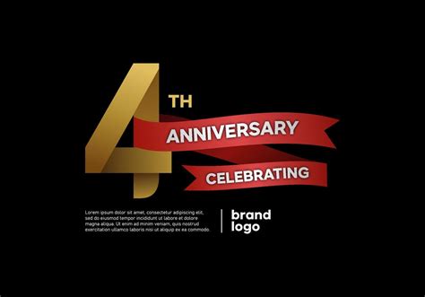 4 year anniversary logo in gold and red on black background 13020654 ...