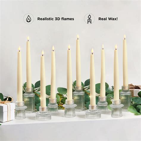 Snapklik LampLust Flameless Taper Candles Realistic 3D Flame