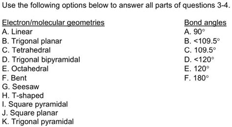 Solved ⋯⋯−⋯4. Determine the electron and molecular | Chegg.com