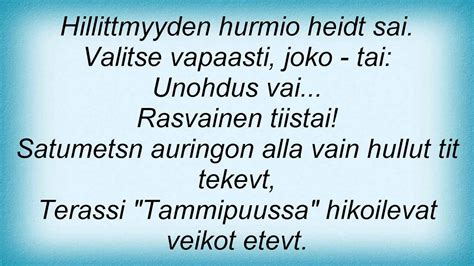 Yup Rasvainen Tiistai Lyrics Youtube