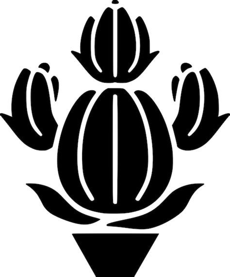 Premium Vector Cactus Black And White Isolated Icon Vector Illustration