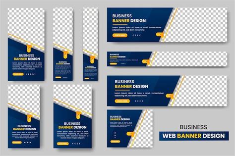 Premium Vector Set Of Web Banners Of Different Sizes Abstract Banner