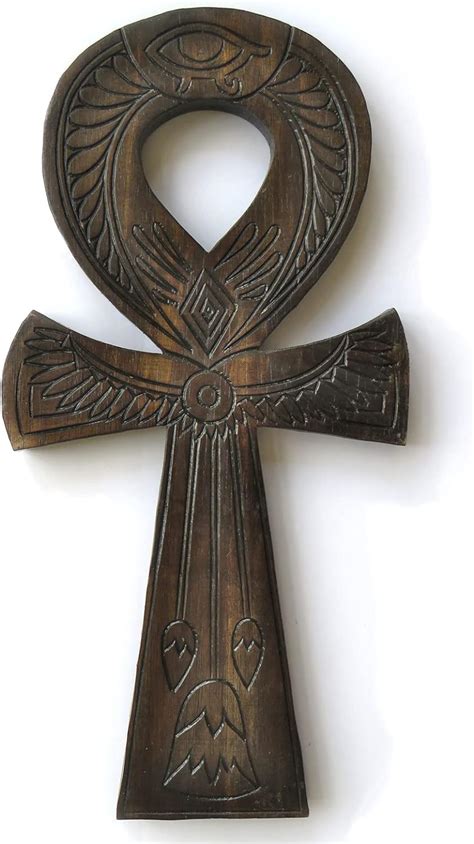 Wooden carved Ankh Symbol Hieroglyph, Key of Life : Amazon.co.uk: Home ...