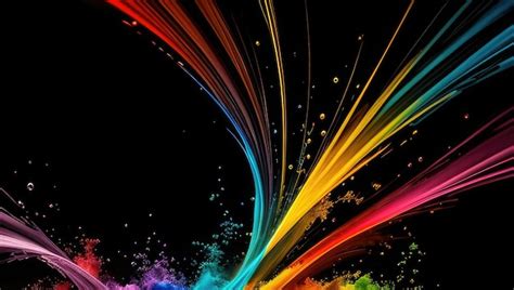 Premium Ai Image Modern Colorful Abstract Digital Art On Black