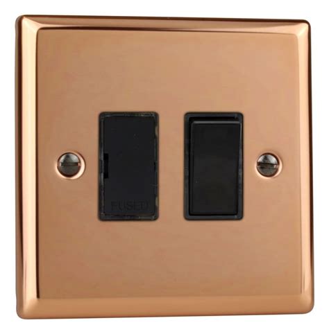 Varilight Xy6b Cu Urban Polished Copper 1 Gang 13a Switched Fused Spur