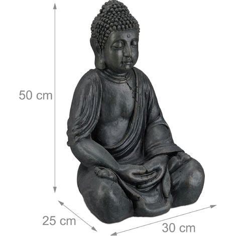 Relaxdays Statue De Buddha Figurine De Bouddha D Coration Jardin