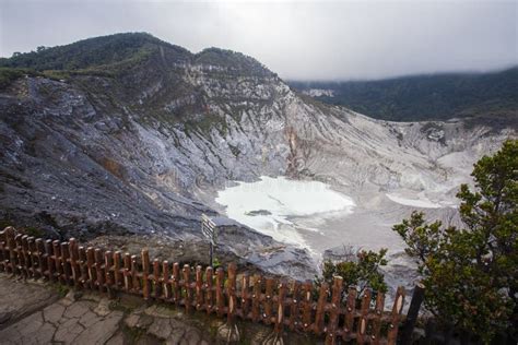 The Beautiful View Of The Crater Of Mount Tangkuban Parahu In Bandung