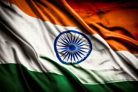 Realistic Of The Waving India Flag With Interisting Texture Waving Of