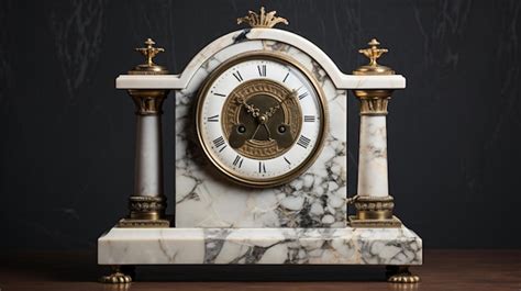 A Clock With Roman Numerals On It Is On A Marble Surface Premium Ai