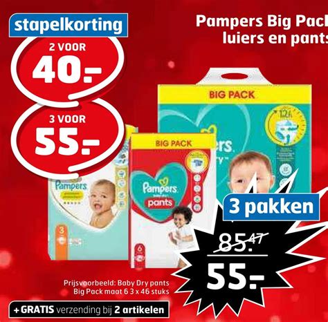 Big Pack Luiers En Pants Pampers Aanbieding Bij Trekpleister