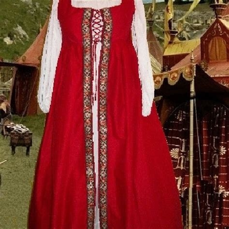 Renaissance Gown Medieval Costume Sca Garb Green Irish Style Etsy