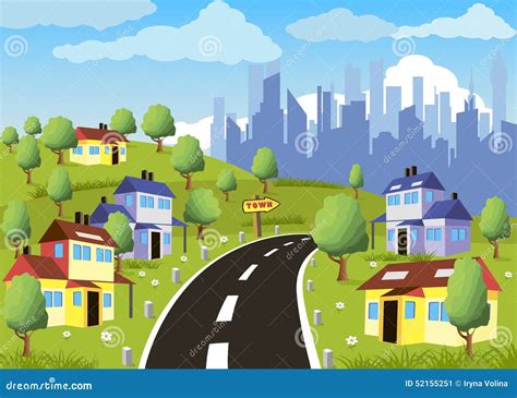 Suburban Houses Stock Vector Illustration Of City Community