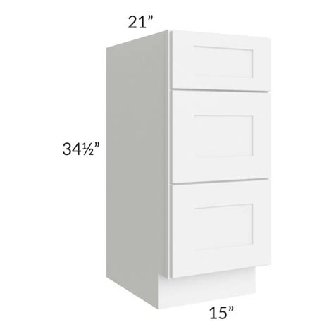 Royal White Shaker 15 Vanity Drawer Base Cabinet The RTA Store