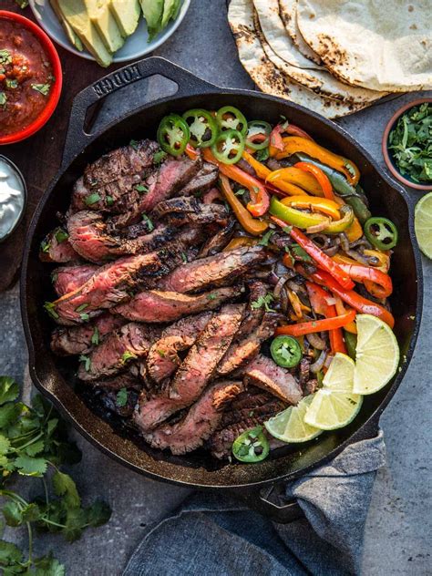 Tequila Marinated Flank Steak Fajitas On The Grill Recipe Grilled