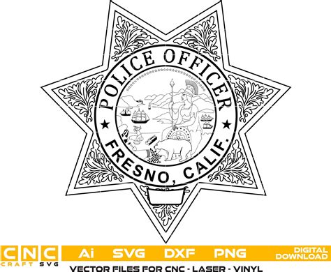 Fresno Police Badge, California Police Officer Badge, Fresno Police ve