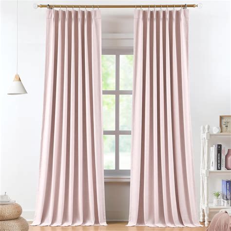 Amazon Vision Home Soft Pink Pinch Pleated Full Blackout Curtains