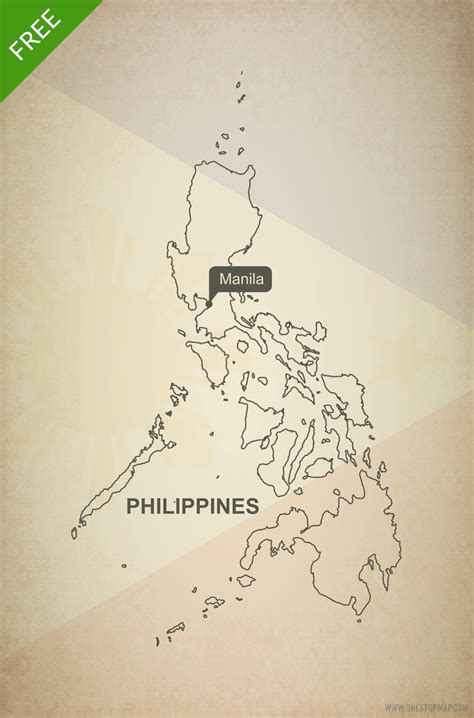 Free Vector Map of Philippines Outline | One Stop Map