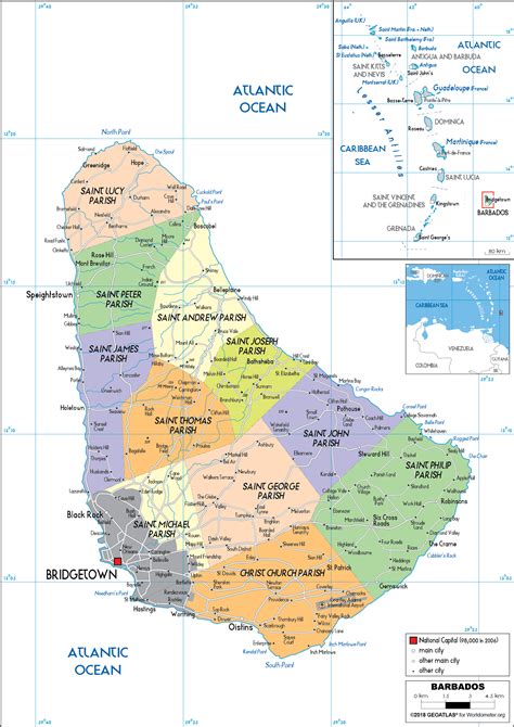 Large Size Political Map Of Barbados Worldometer 83280 The Best Porn