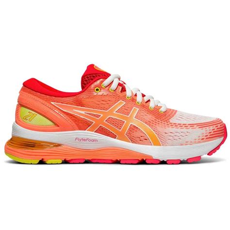 Asics Gel Nimbus 21 Shine Running Shoes Orange Runnerinn