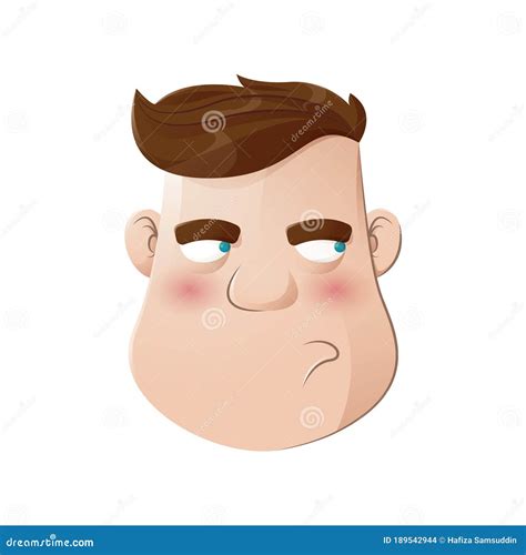 Arrogant Face Emoticon Filled Outline Icon Cartoon Vector