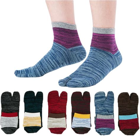 Men S Tabi Flip Flop Socks Athletic Cotton Crew Two Toe 5 6 Pack At